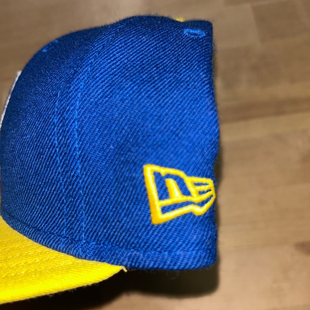 Detroit Tigers New Era Retro Fitted Blue/Yellow Cap Size 7 1/8 - Picture 2 of 4